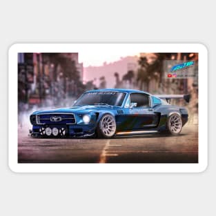 OldSchool mustang stanced artwork, widebody design by ASAKDESIGNS. checkout my store for more creative works Sticker